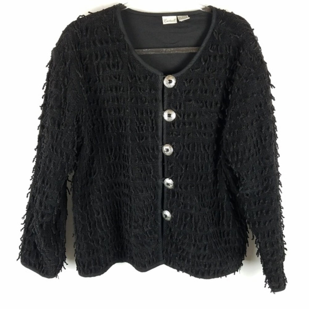 Courtwell coat vintage black shaggy size Lrg dark academia‎